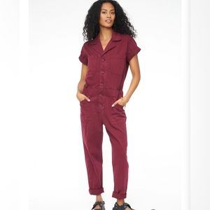 Pistola Denim Button Front Jumpsuit SZ L